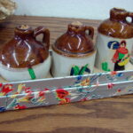 3 Antique Stoneware Mini Jug Different Shapes in Souvenir in Box - Image 2