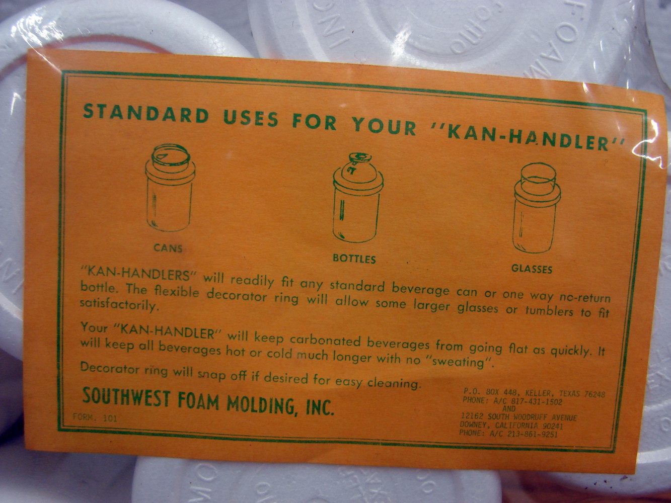 Vintage NOS Thermo Bar Buoy Nautical Boat Ship Styrofoam Can Coozie 6 Pack - Image 3