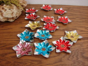 Vintage MCM Metal Christmas Light Reflectors w/ Box 38+