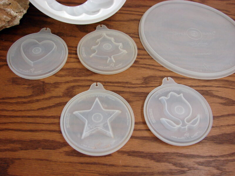 Vintage Tupperware 1970&#8217;s 7 Pc Jel-N-Serve Jello Mold Platter Lid Caps Inserts, Moose-R-Us.Com Log Cabin Decor