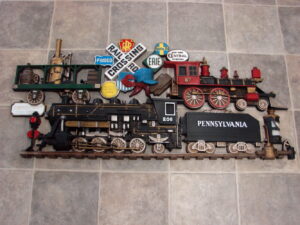 Vintage Burwood Products 3-D Wall Hanging #502 Pennsylvania Railroad Train Wall Decor