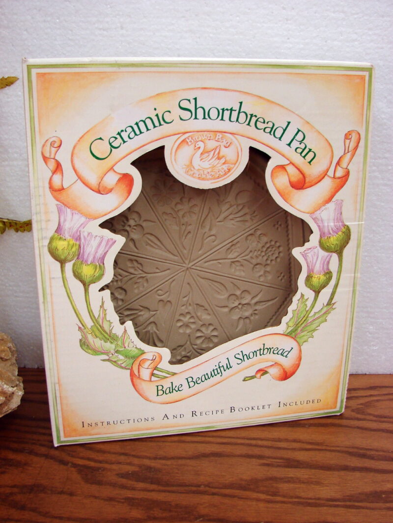 Ceramic Brown Bag Cookie Art Shortbread Mold Wildflowers Box Recipe Book, Moose-R-Us.Com Log Cabin Decor