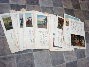 Vintage 1949-1967 Currier & Ives 130 pcs Lithograph Oversized Wall Picture Calendar Poster