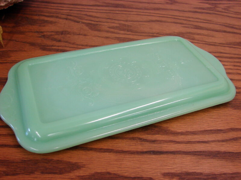 Vintage FireKing Jadeite Philbe Glass Rectangle Refrigerator Loaf Replacement Lid MooseRUs