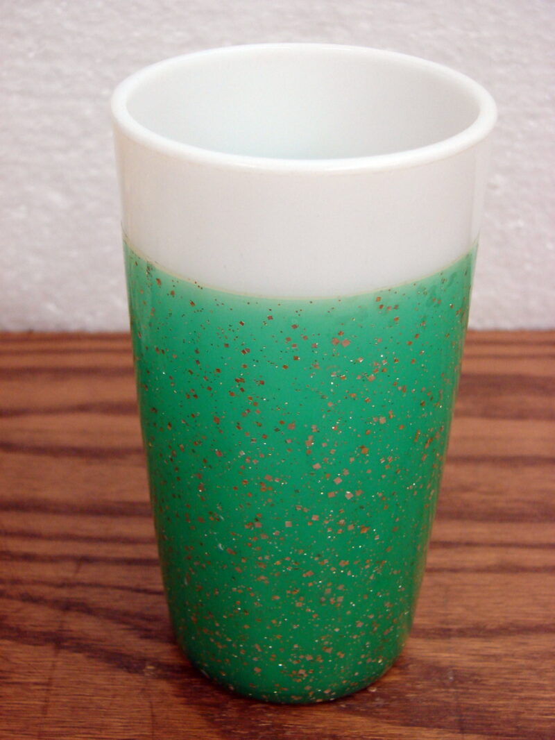 Vintage Glamalite MCM Atomic Glitter Fire King Milk Glass Green Fleck, Moose-R-Us.Com Antiques Collectibles Log Cabin Decor