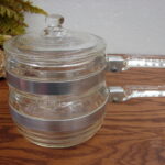Antique 1940's Glasbake McKee Range-Tec Double Boiler Complete