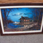 Jim Hansel End of the Road Framed Matted Textured Log Cabin Picture - Image 2