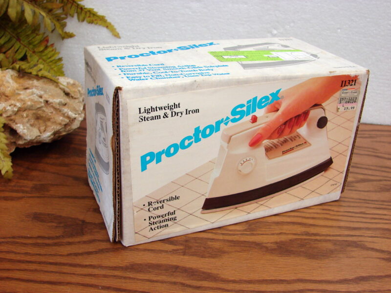 Vintage Retro Proctor Silex #11321 NIB Lightweight Steam Dry Iron Sealed Box, Moose-R-Us.Com Log Cabin Decor