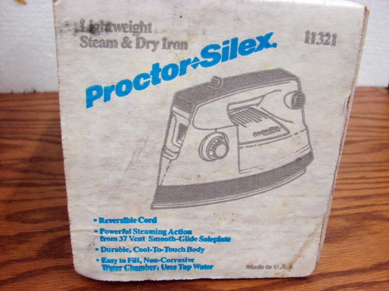 Vintage Retro Proctor Silex #11321 NIB Lightweight Steam Dry Iron Sealed Box, Moose-R-Us.Com Log Cabin Decor