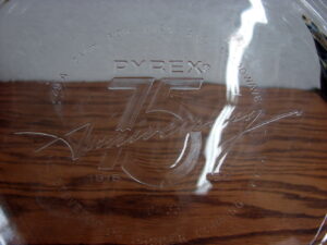 Vintage JAJ England Pyrex Cottage Rose 505 Casserole Dish With JAJ Logo Clear Lid, Moose-R-Us.Com Log Cabin Decor