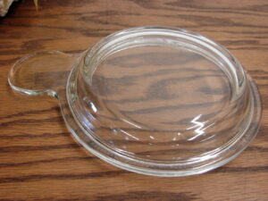 Vintage JAJ England Pyrex Cottage Rose 505 Casserole Dish With JAJ Logo Clear Lid, Moose-R-Us.Com Log Cabin Decor