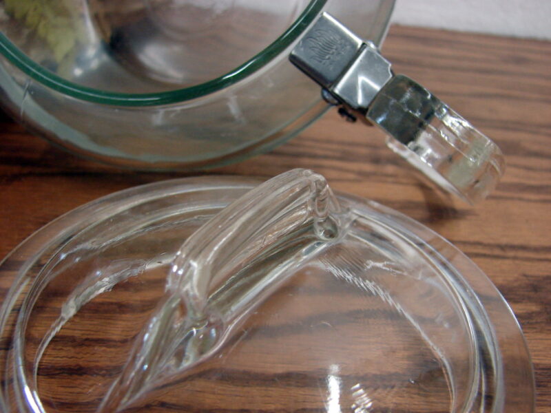 Vintage PYREX 8126 Flameware Clear Glass 6 Cup Teapot Tea Pot Fin Lid, Moose-R-Us.Com Antiques Collectibles Log Cabin Decor