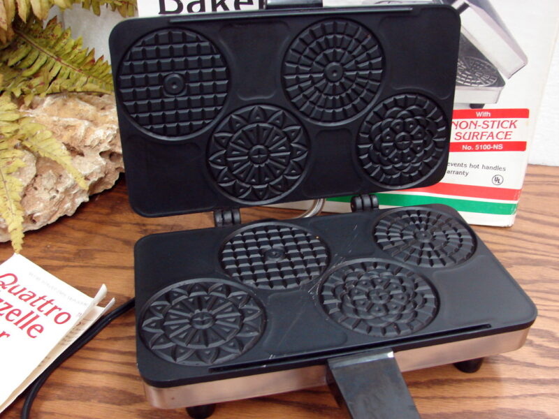 Quattro Pizzelle Baker VillaWare #5100 Authentic Italian Cookies Non Stick, Moose-R-Us.Com Log Cabin Decor