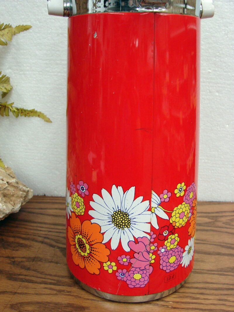 Vintage Thermal King Air Pot Pump Coffee Server Retro Flower Power - Image 5