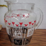 Vintage Hazel Atlas Amish Rooster Tulip Cottage Ice Lip Pitcher