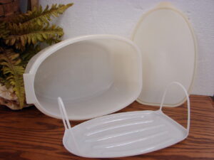 Vintage Tupperware #487 Roast Flavor Saver 3 Pc Ham Meat Turkey Storage
