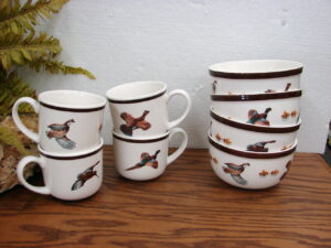Set/4 Big Sky Stoneware Upland Game Bird Oversized Mugs Phillip Crowe