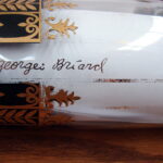 Vintage Signed Georges Briard Fern Scroll Black Accent Highball Set/5 as is - Image 3