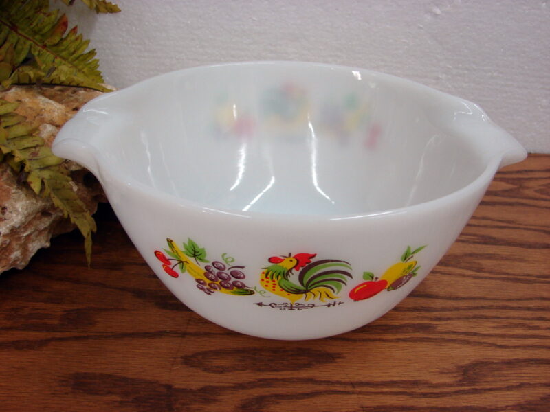 Vintage Anchor Hocking Fire King Chanticleer Rooster Mixing Bowl 8&#8243;, Moose-R-Us.Com Log Cabin Decor