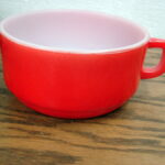 Vintage Anchor Hocking Fire King Red Soup Mug Bowl D Handle