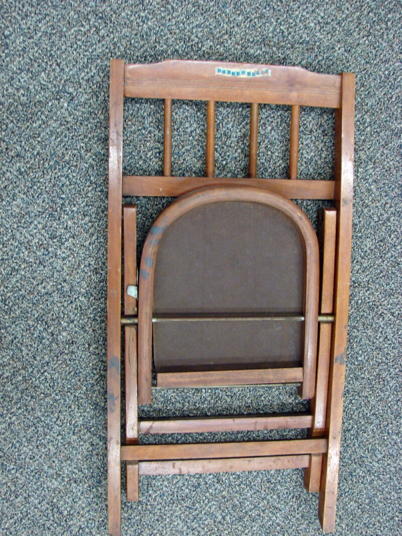 Vintage MCM Fold-up Childs Chair Bebee Tenda Wood Collapsible, Moose-R-Us.Com Antiques Collectibles Log Cabin Decor