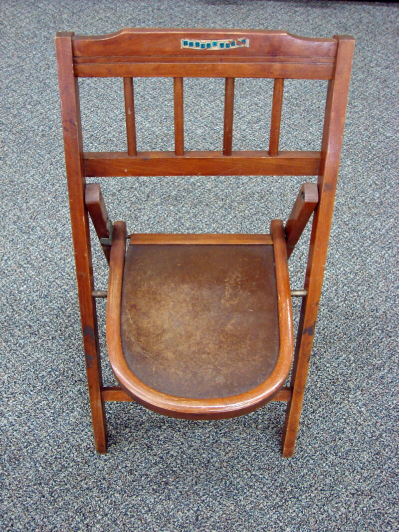 Vintage MCM Fold-up Childs Chair Bebee Tenda Wood Collapsible, Moose-R-Us.Com Antiques Collectibles Log Cabin Decor