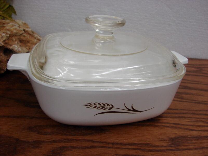 Vintage Corning Gold Brown Wheat Corningware Oven Microwave Accessories, Moose-R-Us.Com Log Cabin Decor
