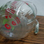 Vintage Red Poppy Flower Juice Beverage Pitcher Unattached Handle Ice Lip - Image 3