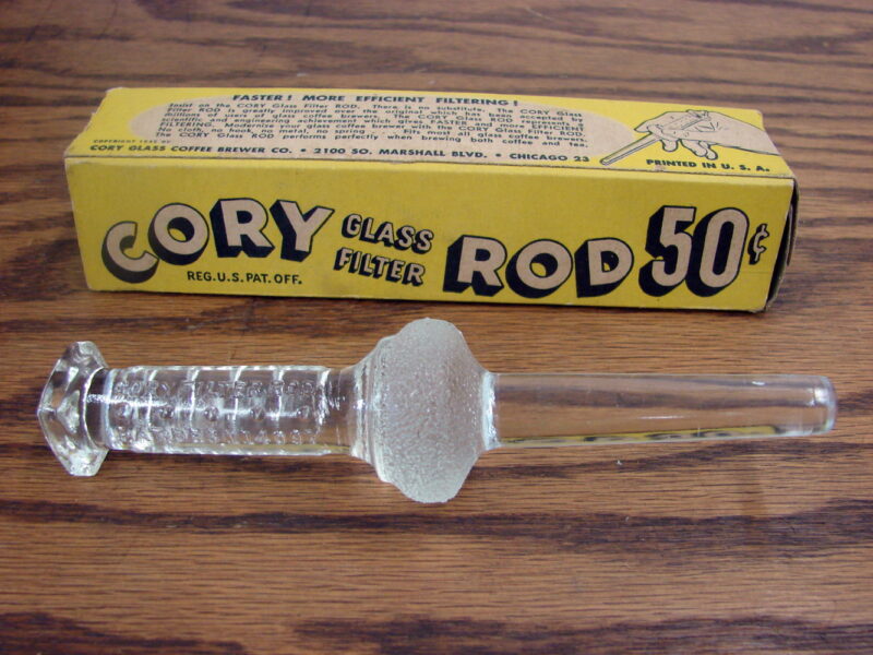 Vintage Cory Glass Coffee Percolator Filter Rod Vacuum Brewers, Moose-R-Us.Com Antiques Collectibles Log Cabin Decor