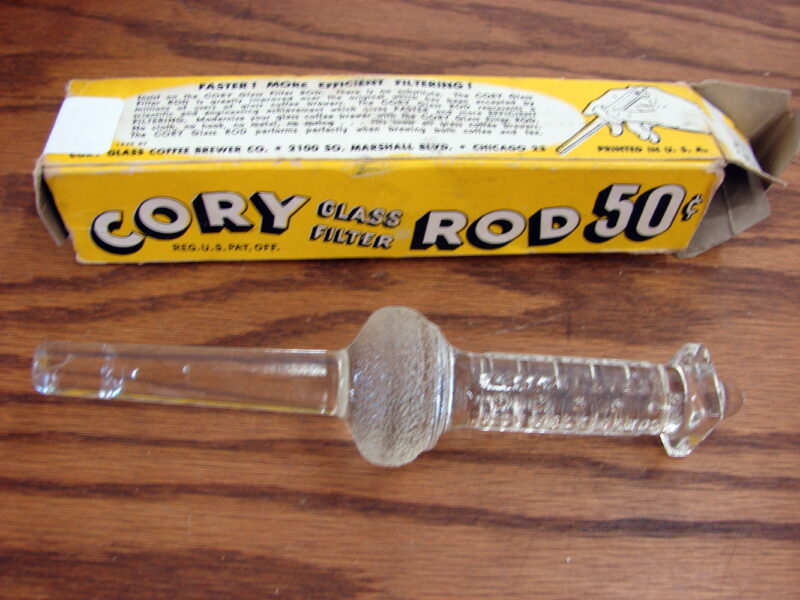 Vintage Cory Glass Coffee Percolator Filter Rod Vacuum Brewers, Moose-R-Us.Com Log Cabin Decor
