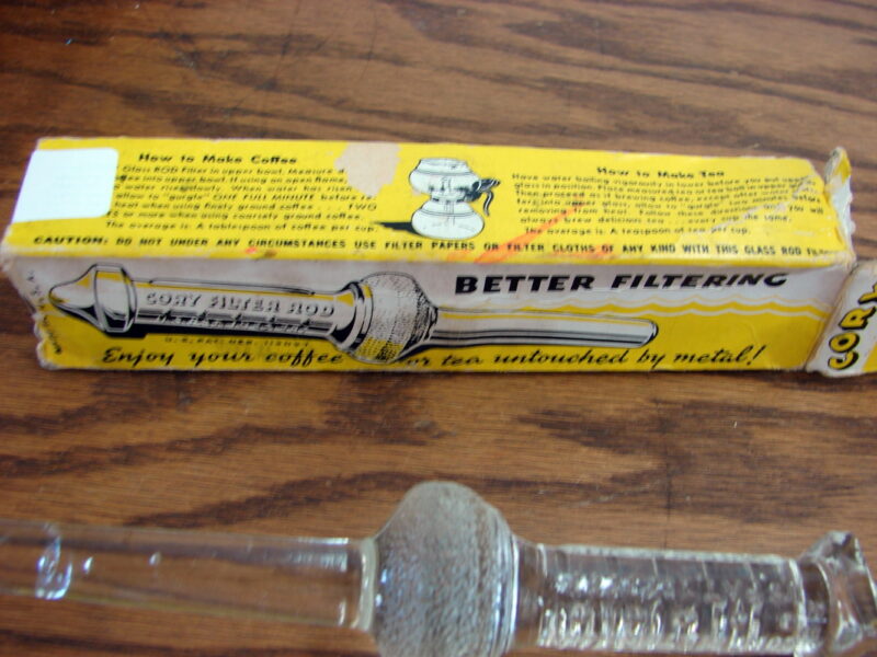 Vintage Cory Glass Coffee Percolator Filter Rod Vacuum Brewers, Moose-R-Us.Com Log Cabin Decor