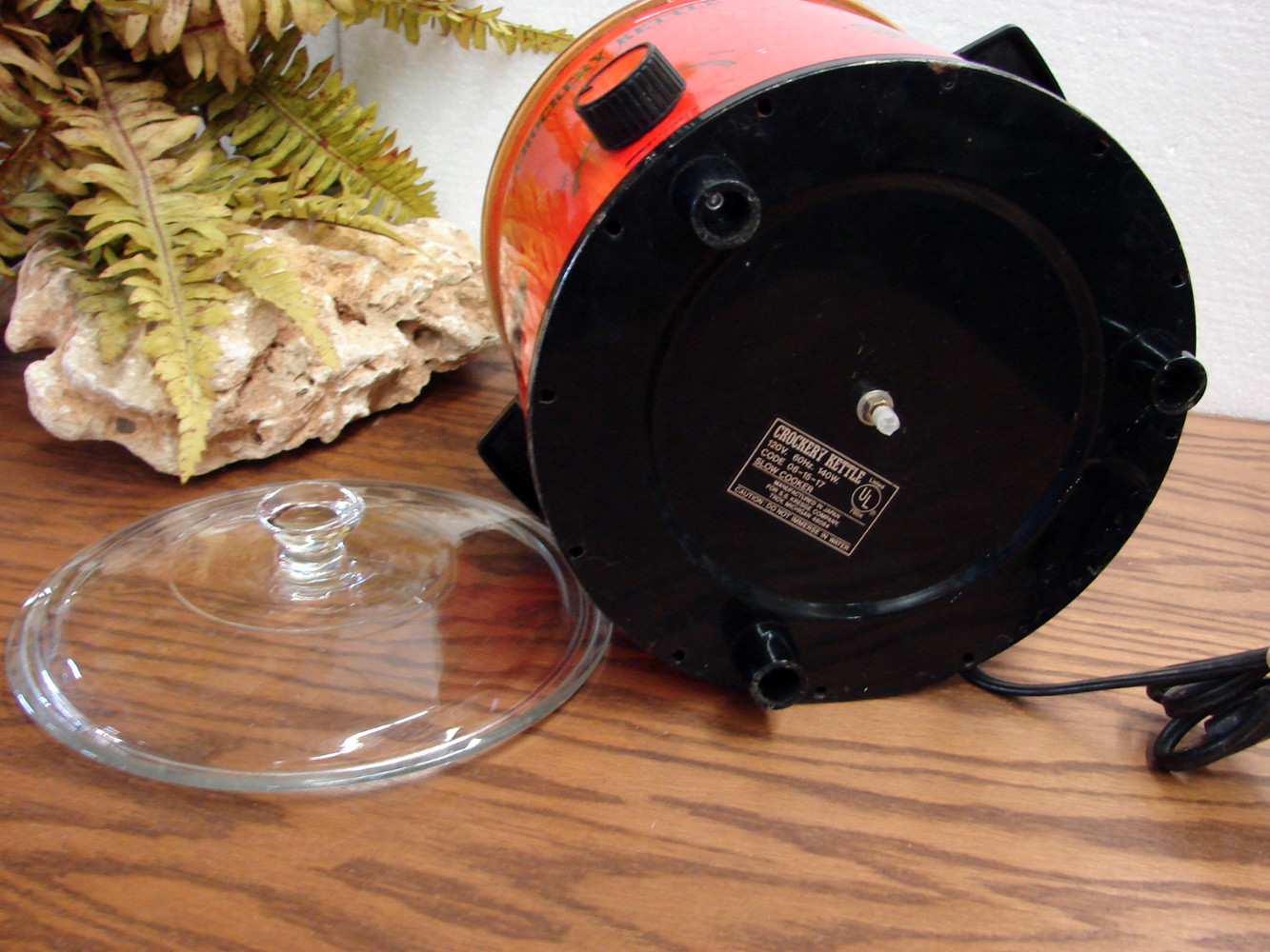 Vintage K-Mart Crockery Kettle Red Stoneware Slow Cooker - Image 5