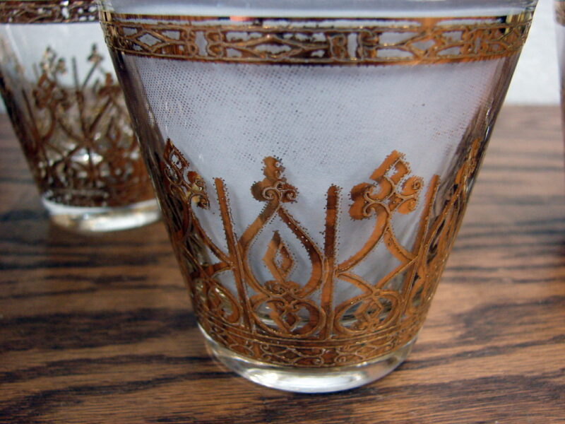 Vintage Culver Espana Double Rocks Old Fashion Glass Set/5, Moose-R-Us.Com Log Cabin Decor