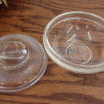 Vintage Datom Co Ovenware Small Child Size Toy Glass Sauce Pan w/ Lid - Image 2