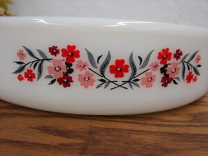 Vintage Fire King Cosmos Orange Yellow Flower Cup Saucer 4 pc, Moose-R-Us.Com Log Cabin Decor