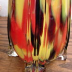 Vintage Bohemian Glass Czech Franz Welz End of Day Rocket Vase - Image 2