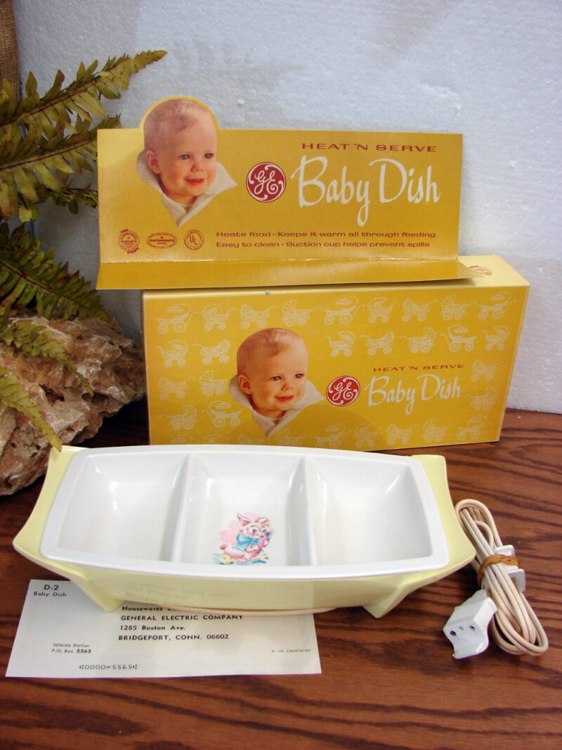 Vintage GE Oil Filled Electric Heat N Serve Baby Food Serving Warmer Dish w/ Box Tested, Moose-R-Us.Com Log Cabin Decor