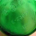 Set/2 Vintage Emerald Green Embossed Measuring Juice/Water Refrigerator Jar Vase - Image 3