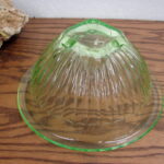 Vintage Vaseline Federal Glass Uranium Hazel Atlas Rolled Rim Square Bottom Mixing Bowl - Image 2