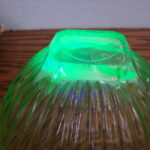 Vintage Vaseline Federal Glass Uranium Hazel Atlas Rolled Rim Square Bottom Mixing Bowl - Image 3
