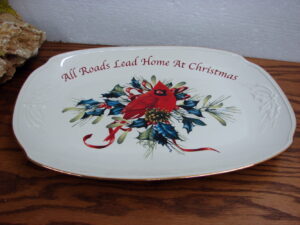 Lenox China Winter Greetings Backyard Birds Serving Sandwich Tray All Roads Lead Home
