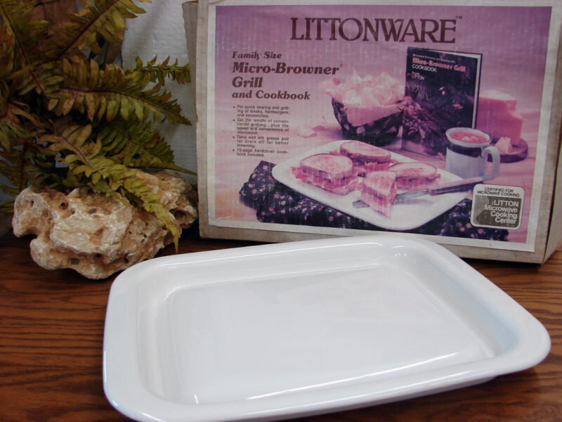 Vintage Corning Ware Litton Microwave Plus Browning Tray Grill LittonWare Micro-Browner, Moose-R-Us.Com Log Cabin Decor