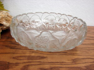 Retired Mikasa Satin Lotus Water Lily Flowers on a Round Console Centerpiece Bowl