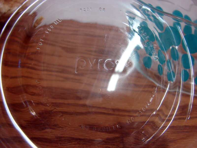 Pyrex 100th Anniversary 1915 Turquoise Dot White Square Bowls, Moose-R-Us.Com Antiques Collectibles Log Cabin Decor