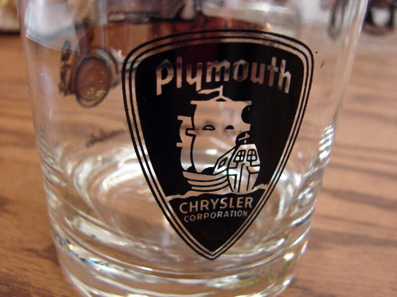 Vintage Black Gold Chrysler Plymouth 1920&#8217;s Car Old Fashion Rocks Glass Set/6, Moose-R-Us.Com Log Cabin Decor