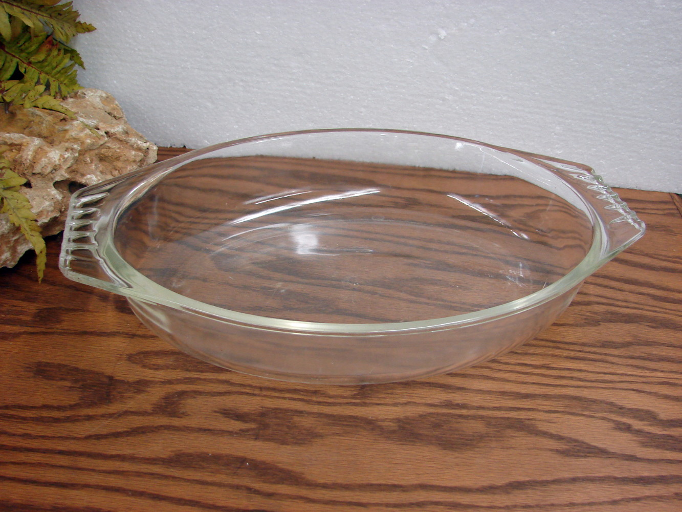 Vintage PYREX 088 Clear Oval 3 Quart Roasting Pan Baking Dish w Handles