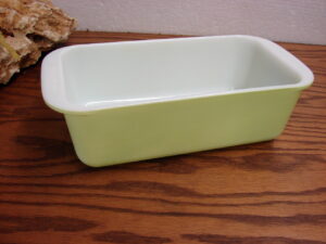 Vintage PYREX Lime Green Band Gold Trim Dinnerware 6&#8243; Berry Bowl Set/4, Moose-R-Us.Com Log Cabin Decor
