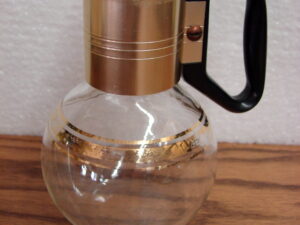 Vintage PYREX Silex MCM Coffee Carafe Cream Tea Gold Trim