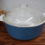 Vintage Corning Ware PyroCeram Blue Clear Lid 1 1/4 Quart Round Casserole