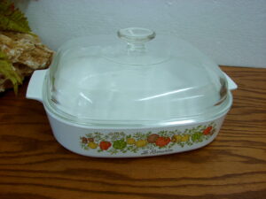 Vintage Corning Ware Spice of Life A-10 Large Square Casserole w/ Glass PYREX Lid